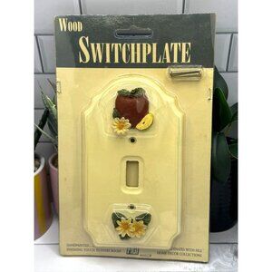 Wooden Apple Daisy Single Switch Plate By Figi - Handpainted 1998